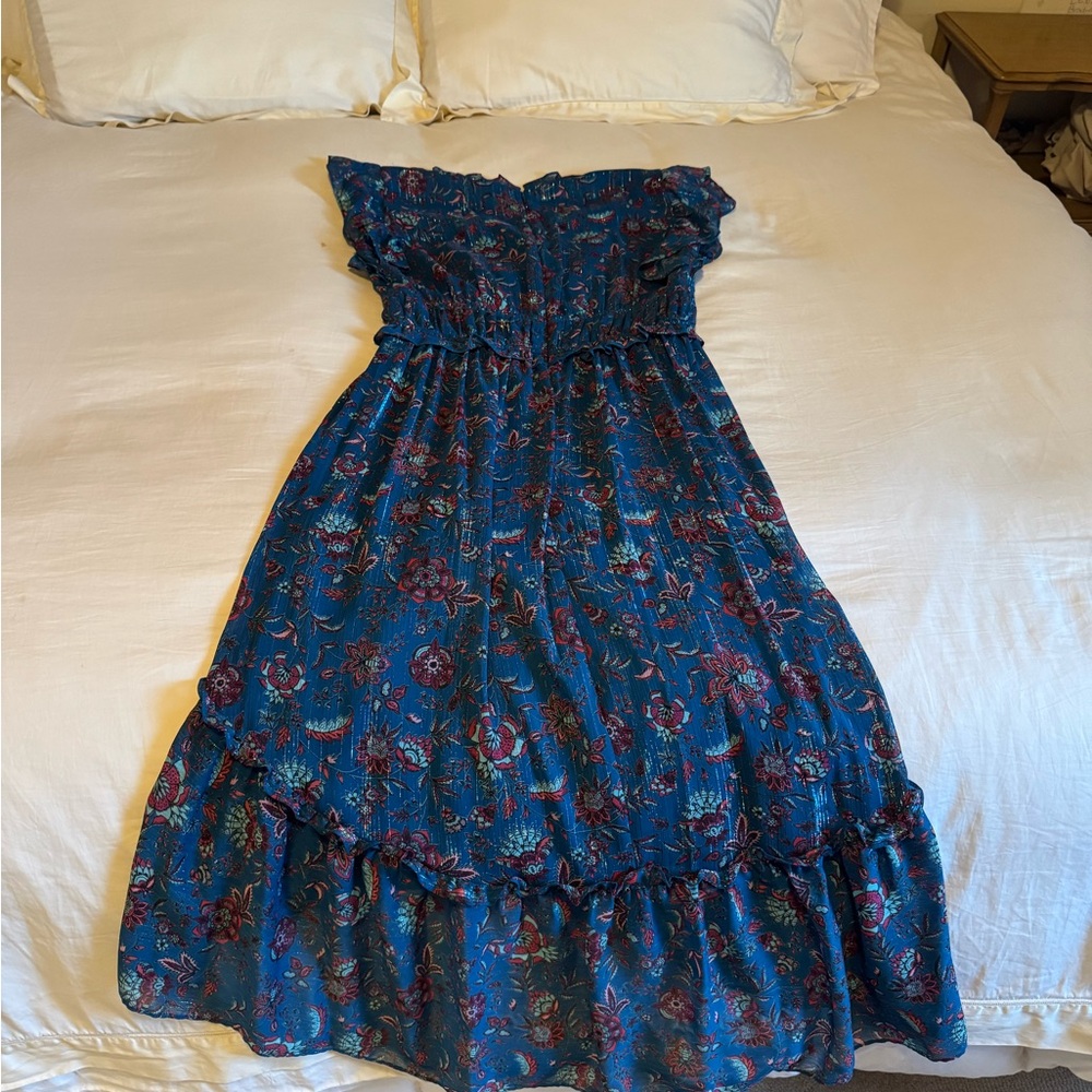 Taylor Blue and Red Floral Dress